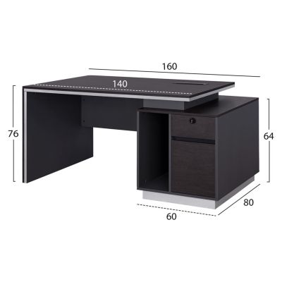 Professional office with right cabinet Rosewood HM2087R 160x80x76cm