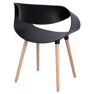 Polypropylene Armchair Maggie HM8600.02 in Black color 59x53x80 cm
