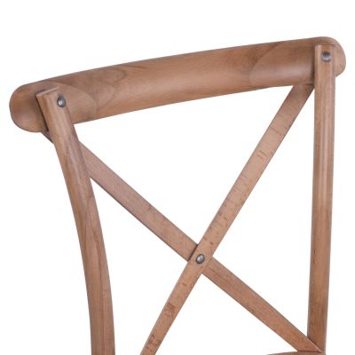 Chair Owen Wooden Stackable from beech wood dark honey color Crossed Back HM8575.01 45x55,5x90 cm