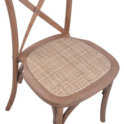 Chair Owen Wooden Stackable from beech wood dark honey color Crossed Back HM8575.01 45x55,5x90 cm
