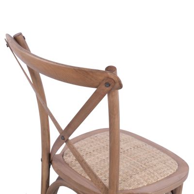 Chair Owen Wooden Stackable from beech wood dark honey color Crossed Back HM8575.01 45x55,5x90 cm