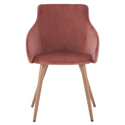 КРЕСЛО IVY VELVET DUSTY PINK И МЕТАЛНИ КРАКА HM8546.02 55x55x80Y см.