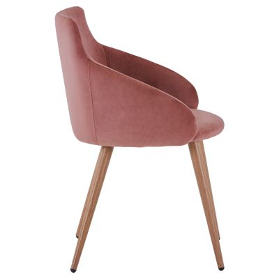 КРЕСЛО IVY VELVET DUSTY PINK И МЕТАЛНИ КРАКА HM8546.02 55x55x80Y см.