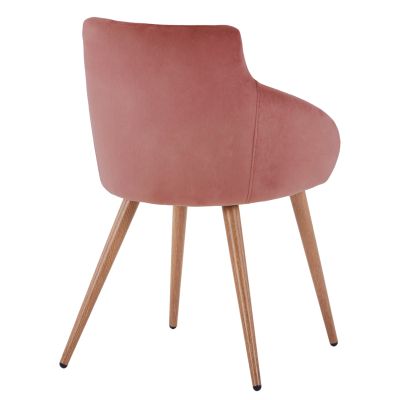 КРЕСЛО IVY VELVET DUSTY PINK И МЕТАЛНИ КРАКА HM8546.02 55x55x80Y см.