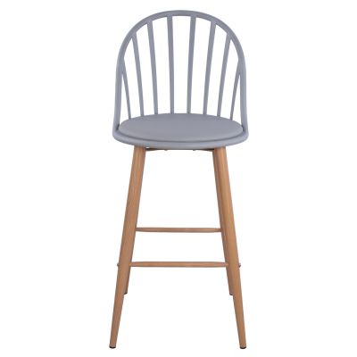 Stool Bar with metallic legs Alina HM8580.10 Grey Color 47x57x113cm