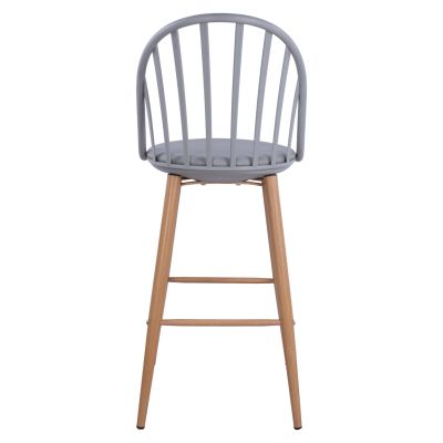 Stool Bar with metallic legs Alina HM8580.10 Grey Color 47x57x113cm