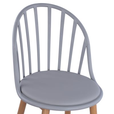 Stool Bar with metallic legs Alina HM8580.10 Grey Color 47x57x113cm