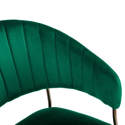 Armchair Theodore HM8520.03 Velvet Cyppress Green Color with metallic frame 55x50x82cm