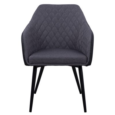 Armchair Charles HM8522.01 with fabric Dark Grey PU Black 57x63x83 cm