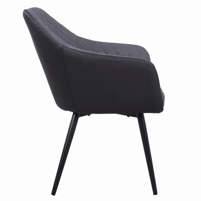 Armchair Charles HM8522.01 with fabric Dark Grey PU Black 57x63x83 cm