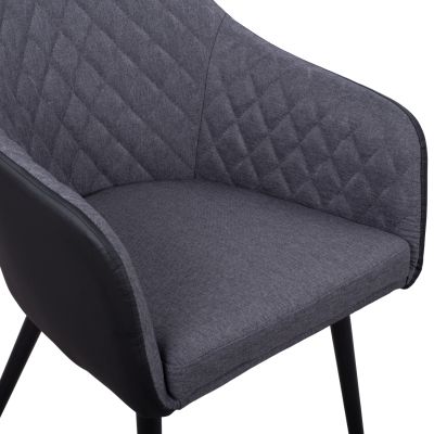 Armchair Charles HM8522.01 with fabric Dark Grey PU Black 57x63x83 cm