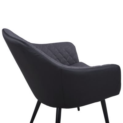 Armchair Charles HM8522.01 with fabric Dark Grey PU Black 57x63x83 cm
