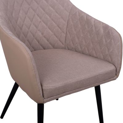 Armchair Charles HM8522.07 with fabric Beige & PU Beige 57x63x83 cm