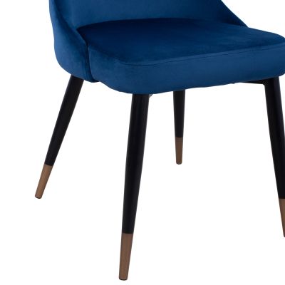 Chair Serentiy HM8527.08 from velvet Blue with metallic frame 51x58x83cm