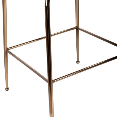 СРЕДНА ВИСОЧИНА ТАБУРЕТКА HM8524.02 КАДИФЕ ДЪСТИ РОЗОВО И ЗЛАТНО МЕТАЛНА РАМКА 48x61x103 см.