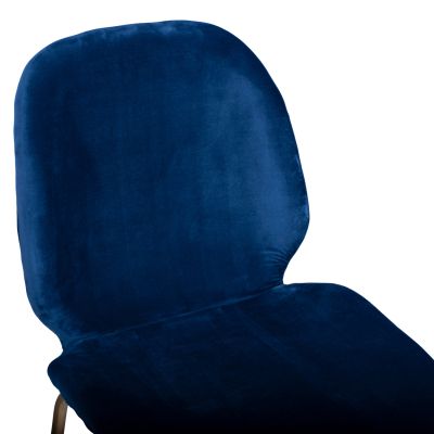 Bar Stool Nora Velvet Blue & Gold Metallic Frame HM8524.08 48x61x103cm