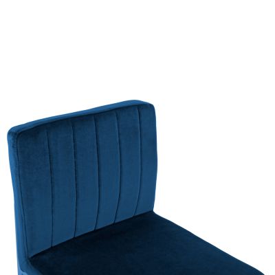 Bar Stool Piper Velvet Blue & Gold Metallic Frame HM8525.08 40x49x96cm