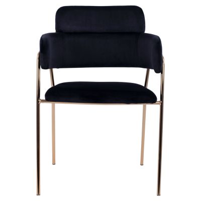 Armchair Kelso HM8521.04 Velvet Black & Gold Leg 52,5x52x80 cm