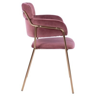 ARMCHAIR KELSO HM8521.02 VELVET DUSTY PINK & GOLD PLATED LEGS 52,5x52x80Υ cm.