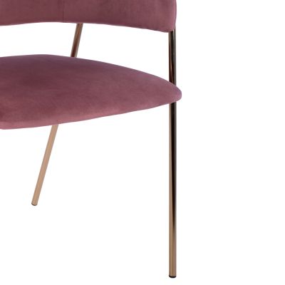ARMCHAIR KELSO HM8521.02 VELVET DUSTY PINK & GOLD PLATED LEGS 52,5x52x80Υ cm.