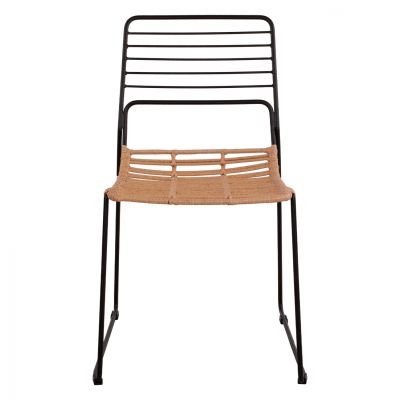 Metallic chair Allegra HM5694 with wicker beige 51x54x83cm