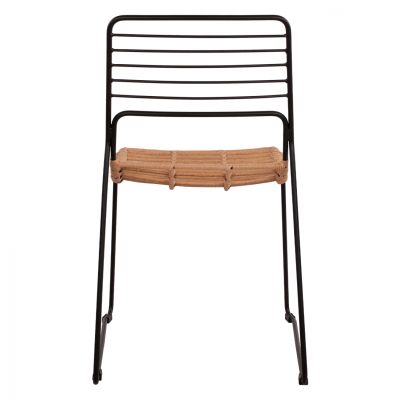Metallic chair Allegra HM5694 with wicker beige 51x54x83cm