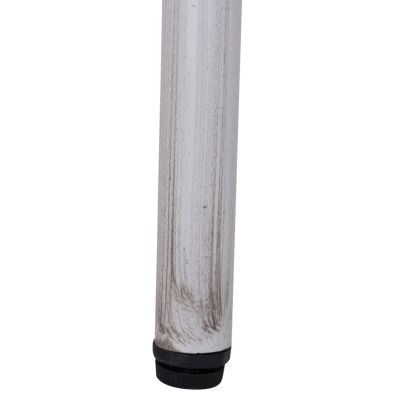 Aluminum Table 70X70X76 Bamboo Look HM5568.01 White Patina with Glass