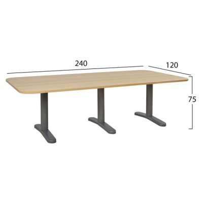 Professional conference office HM2047.11 in oak color 240x120x75 cm.