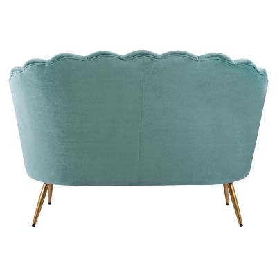 Диван 2 места Coquille HM8627.07 от фъстъчен цвят със златни крака 130x77x83см