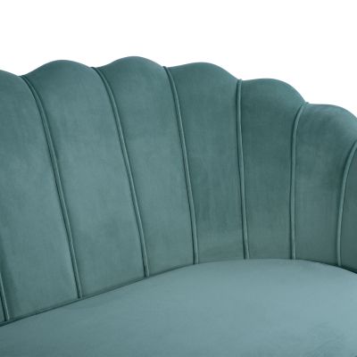 Диван 2 места Coquille HM8627.07 от фъстъчен цвят със златни крака 130x77x83см