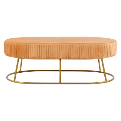 Bench Alinafe HM8635.09 from gold velvet with gold base 118x64x40,5cm