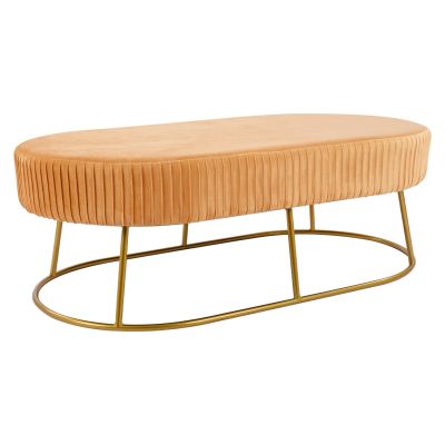 Bench Alinafe HM8635.09 from gold velvet with gold base 118x64x40,5cm