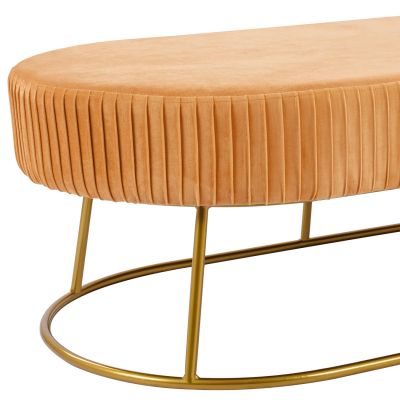 Bench Alinafe HM8635.09 from gold velvet with gold base 118x64x40,5cm