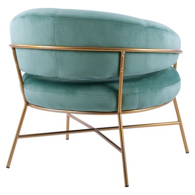 Armchair Trudi HM8639.07, pistachio green velvet, gold frame 84x79x74cm