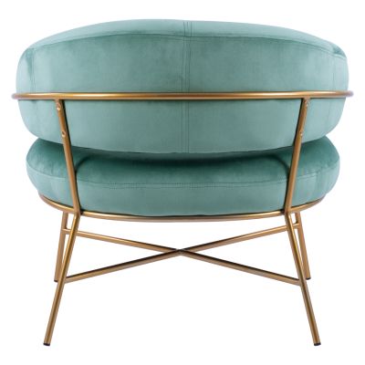 Armchair Trudi HM8639.07, pistachio green velvet, gold frame 84x79x74cm