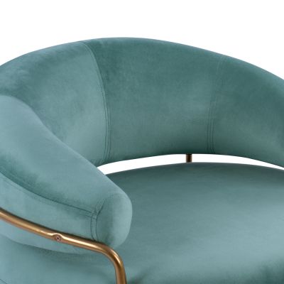 Armchair Trudi HM8639.07, pistachio green velvet, gold frame 84x79x74cm