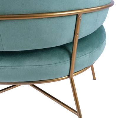 Armchair Trudi HM8639.07, pistachio green velvet, gold frame 84x79x74cm