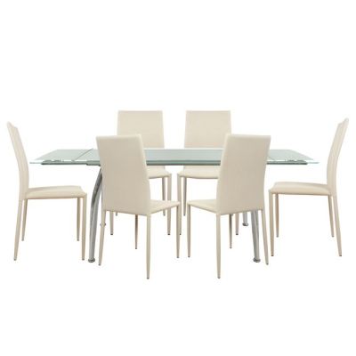 Set dining table 7 pieces Table Loca 170x80- Teta cream HM10009.01