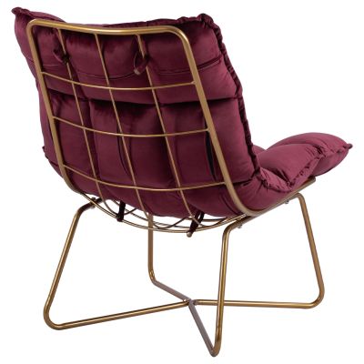 Фотьойл Dejana HM8632.06 Maroon Velvet, златна основа 68x98x81см