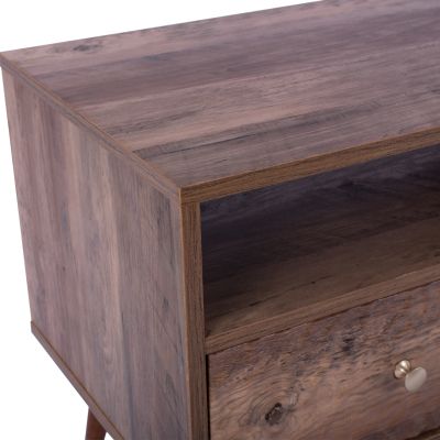 TV furniture Shanice HM8659 Walnut with embossed textures 120x39x50cm