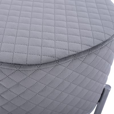 Stool Sinta HM8638.01 Grey velvet with silver base 42x42x38cm