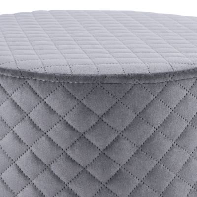 Stool Sinta HM8638.01 Grey velvet with silver base 42x42x38cm