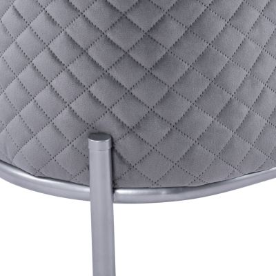 Stool Sinta HM8638.01 Grey velvet with silver base 42x42x38cm