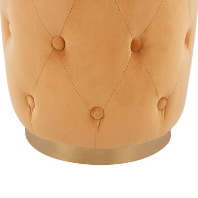 Stool Torrie HM8405.09 Gold Velvet with Gold Base Diameter 36x45cm