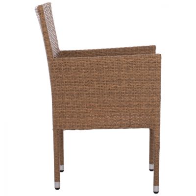 Armchair metallic with pillow & wicker brown HM5684.02 58x59x84cm