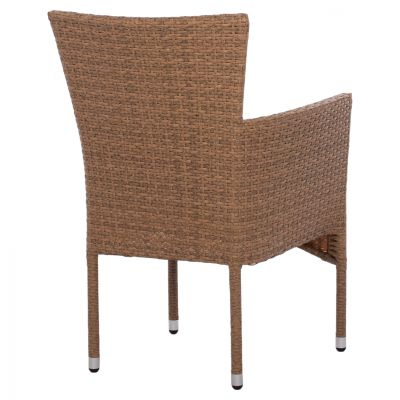 Armchair metallic with pillow & wicker brown HM5684.02 58x59x84cm