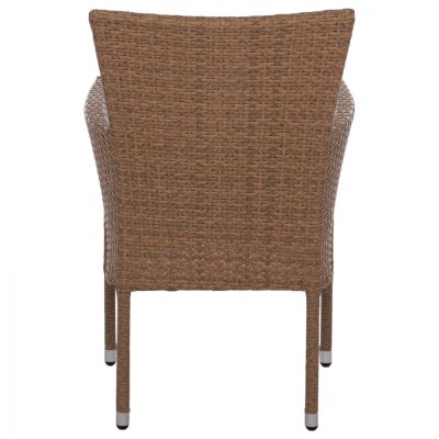Armchair metallic with pillow & wicker brown HM5684.02 58x59x84cm