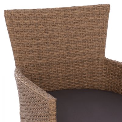 Armchair metallic with pillow & wicker brown HM5684.02 58x59x84cm