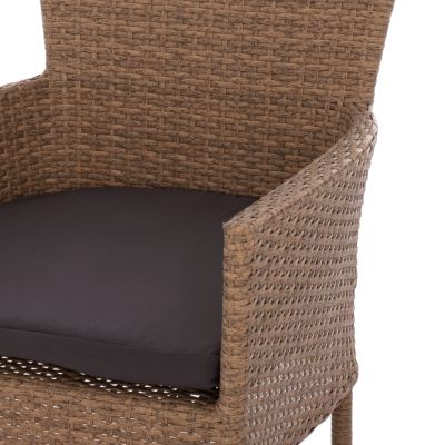 Armchair metallic with pillow & wicker brown HM5684.02 58x59x84cm