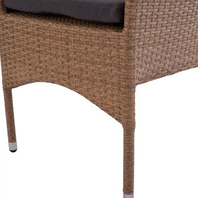 Armchair metallic with pillow & wicker brown HM5684.02 58x59x84cm